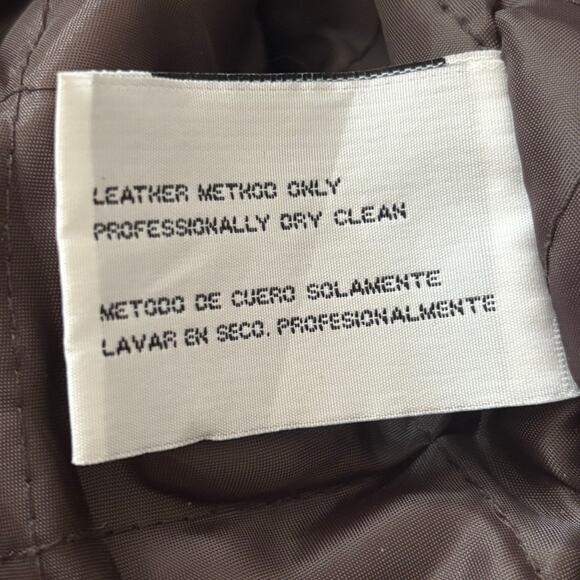 Basic Editions Varsity Jacket Vintage XL 90s Bomber Leather Suede Brown Zip up - Picture 11 of 12